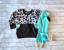 Load image into Gallery viewer, GWM Leopard Colour Block Top