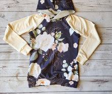 Load image into Gallery viewer, Womens grey floral hoodie

