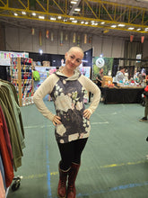 Load image into Gallery viewer, Womens grey floral hoodie
