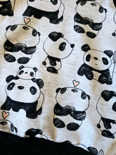 Load image into Gallery viewer, Grow with me Panda Lined hoodie - pink or black stripes
