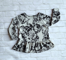 Load image into Gallery viewer, Sparkle Floral Girls Peplum Top
